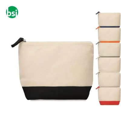 Bicolour cotton cosmetic bag - KLEUREN