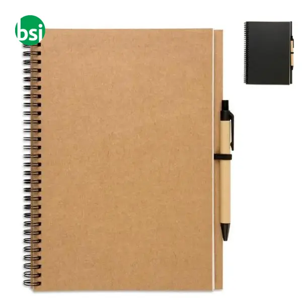 Recycled notebook and ball pen  - BLOQUERO PLUS -  1