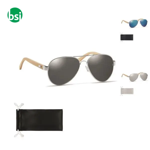 Bamboo sunglasses in pouch - HONIARA -  1