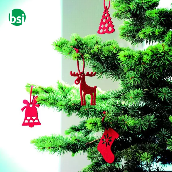 Set of 6 felt tree hangers - ROUGE -  8