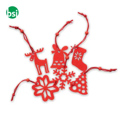 Set of 6 felt tree hangers - ROUGE - Immagine 10