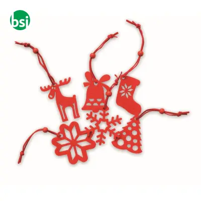Set of 6 felt tree hangers - ROUGE - Immagine 7