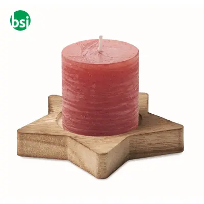Candle on star wooden base - LOTUS - Immagine 23