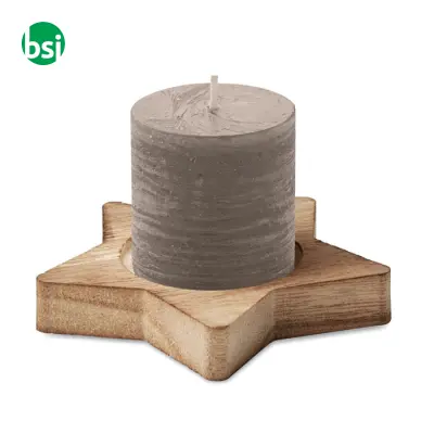 Candle on star wooden base - LOTUS - Immagine 25