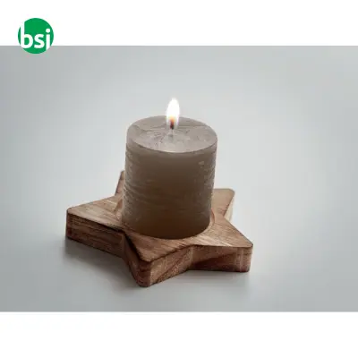 Candle on star wooden base - LOTUS - Immagine 9