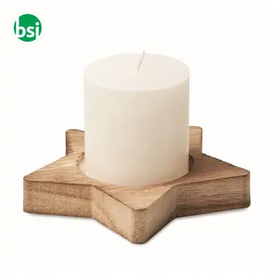 Candle on star wooden base - LOTUS - Immagine 22
