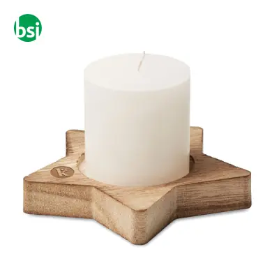 Candle on star wooden base - LOTUS - Immagine 19