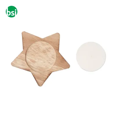 Candle on star wooden base - LOTUS - Immagine 20