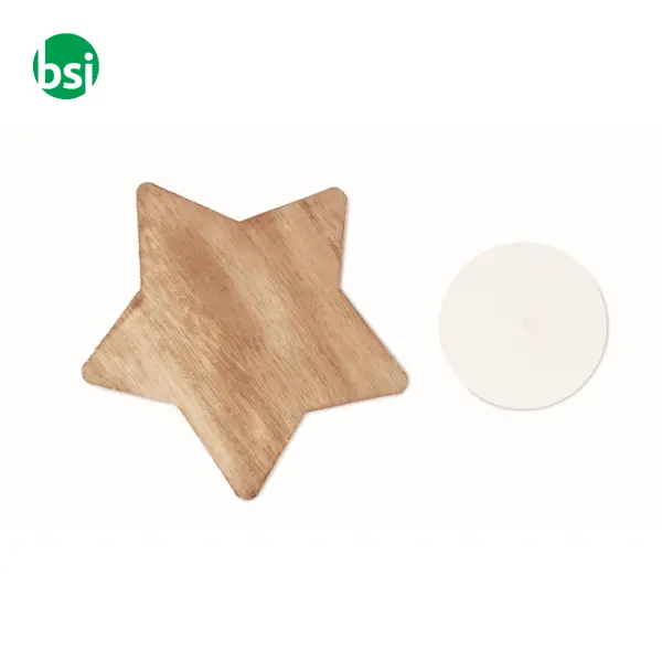 Candle on star wooden base - LOTUS -  17