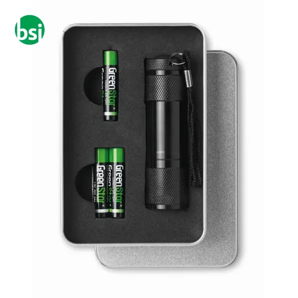 LED torch in tin box - LED PLUS -  1