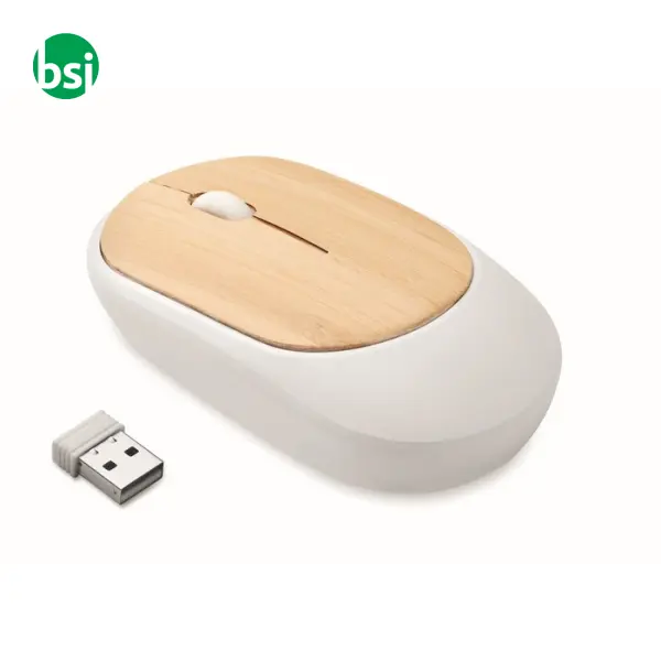 Wireless mouse in bamboo - CURVY BAM -  1
