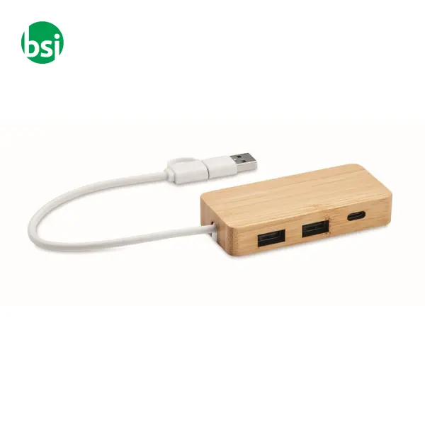 Bamboo USB 3 ports hub - HUBBAM -  1