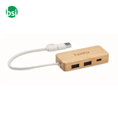 Bamboo USB 3 ports hub - HUBBAM - Immagine 2