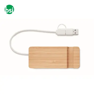 Bamboo USB 4 ports hub - HUBSTAND - Immagine 4