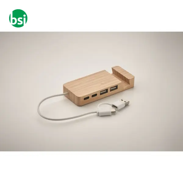 Bamboo USB 4 ports hub - HUBSTAND -  6