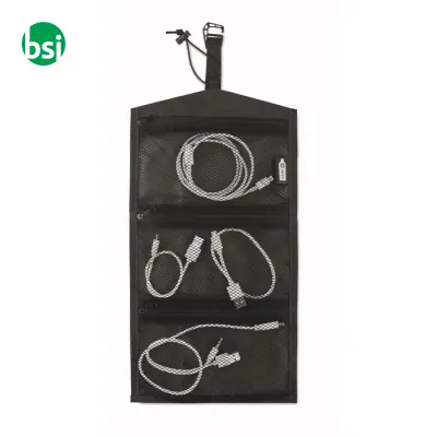 210RPET travel cable organizer - TRAVELI - Immagine 4