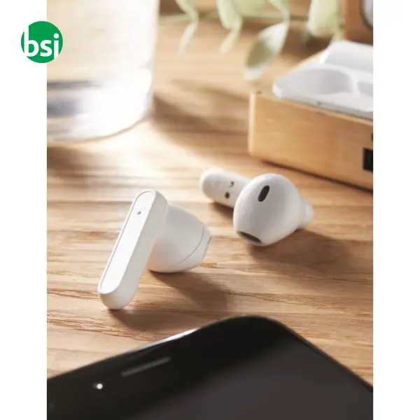 TWS earbuds in bamboo case - OREBAM -  2