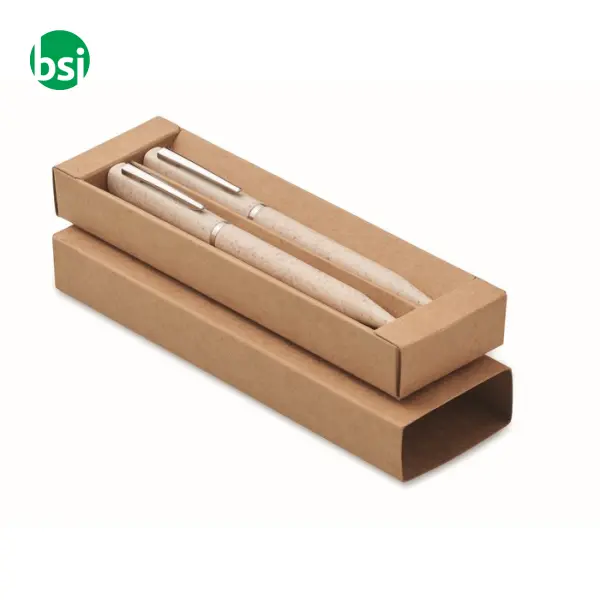 Wheat straw/ABS twist pen set - PEAT -  1