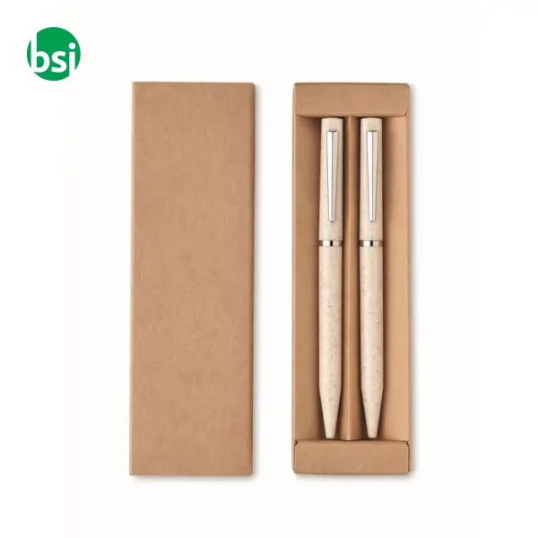 Wheat straw/ABS twist pen set - PEAT -  3