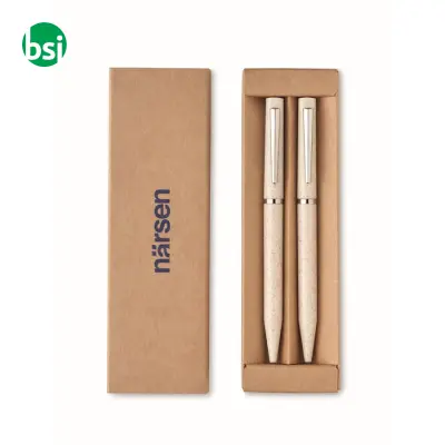 Wheat straw/ABS twist pen set - PEAT - Immagine 4