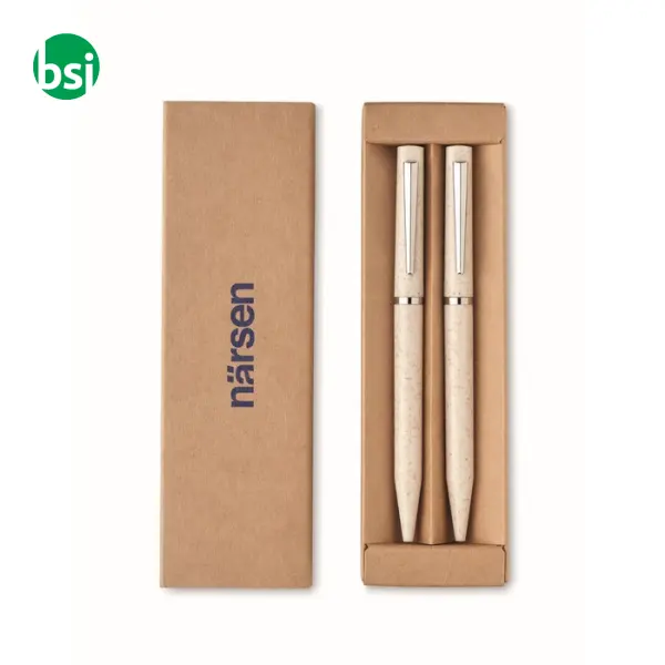 Wheat straw/ABS twist pen set - PEAT -  4