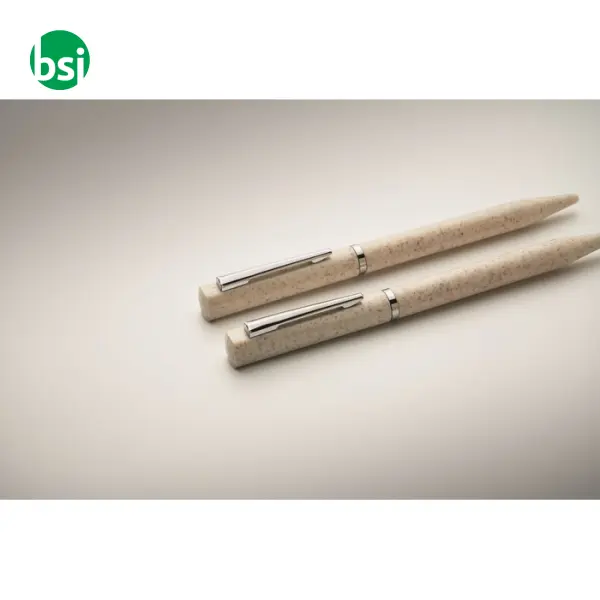 Wheat straw/ABS twist pen set - PEAT -  5