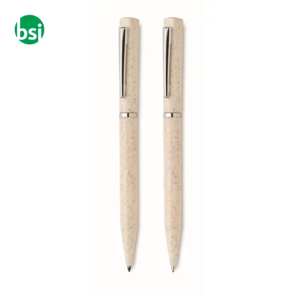 Wheat straw/ABS twist pen set - PEAT -  8