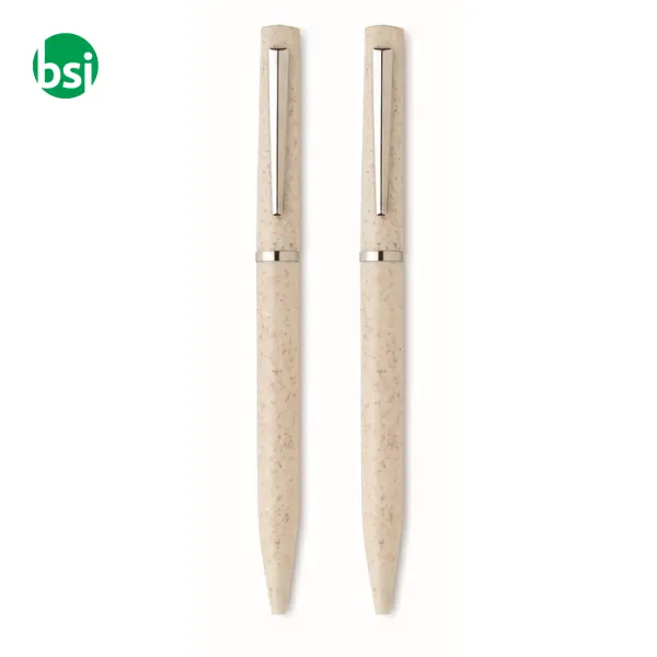Wheat straw/ABS twist pen set - PEAT -  10