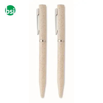 Wheat straw/ABS twist pen set - PEAT - Immagine 11