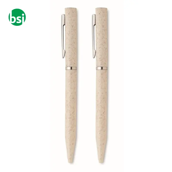 Wheat straw/ABS twist pen set - PEAT -  11