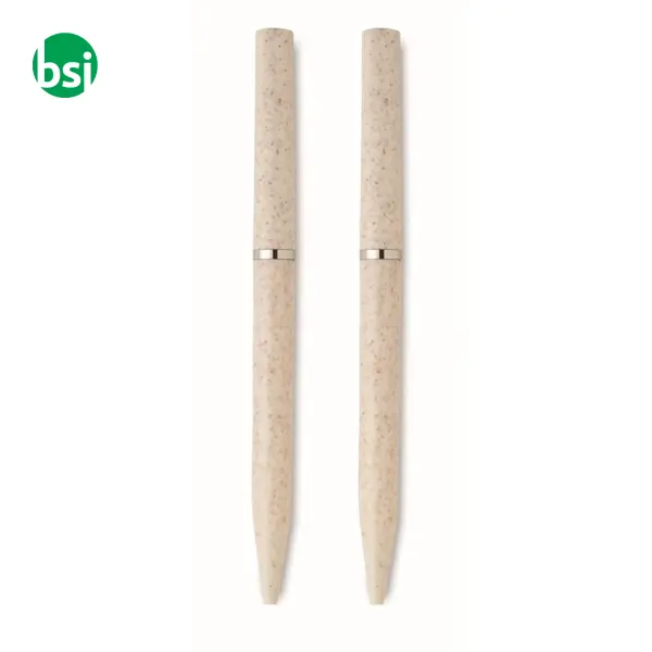 Wheat straw/ABS twist pen set - PEAT -  12