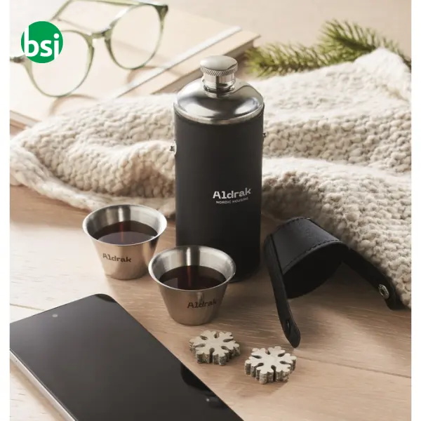 Hip flask with shot cups - COCOON -  4