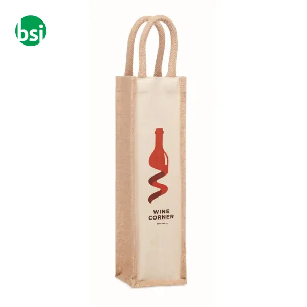 Jute wine bag for one bottle - CAMPO DI VINO -  2