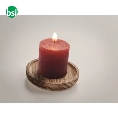Candle on round wooden base - PENTAS - Immagine 5