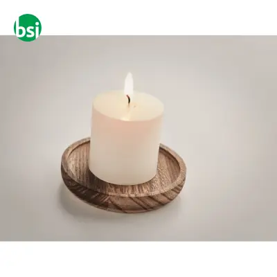Candle on round wooden base - PENTAS - Immagine 11