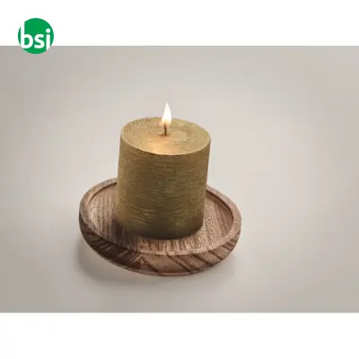 Candle on round wooden base - PENTAS - Immagine 14
