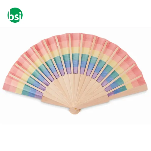 Rainbow wooden hand fan - BOWFAN -  4