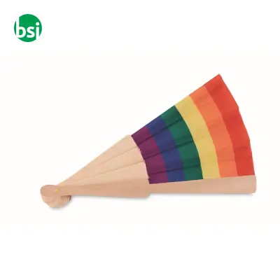 Rainbow wooden hand fan - BOWFAN - Immagine 6