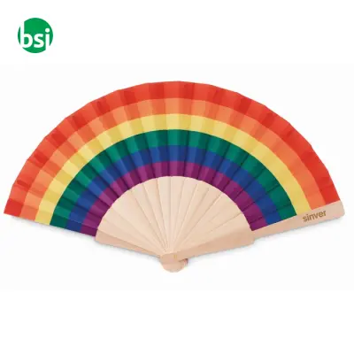Rainbow wooden hand fan - BOWFAN - Immagine 3