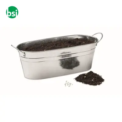 Zinc tub with 3 herbs seeds - MIX SEEDS - Immagine 2