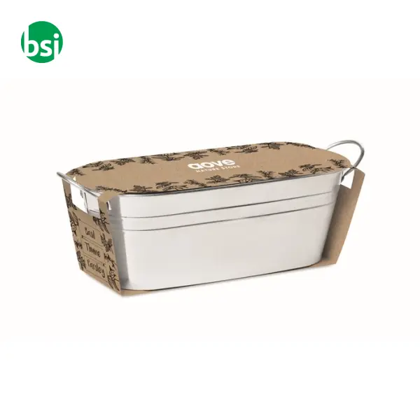 Zinc tub with 3 herbs seeds - MIX SEEDS -  9