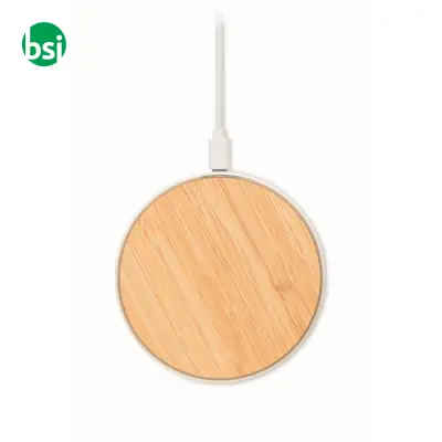 wireless charger 10W in bamboo - 10W - DESPAD + - Immagine 4