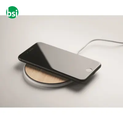 wireless charger 10W in bamboo - 10W - DESPAD + - Immagine 5