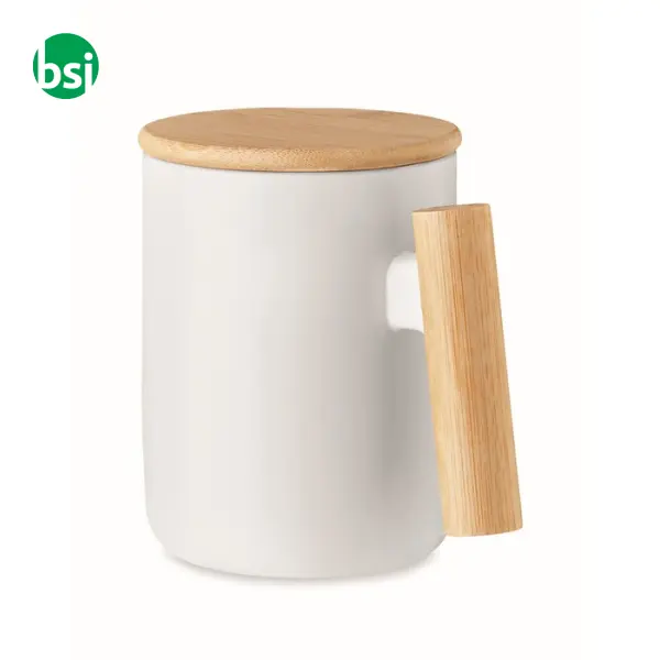 Porcelain mug with lid 380 ml - MAJEST -  1