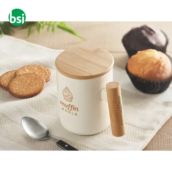 Porcelain mug with lid 380 ml - MAJEST -  3