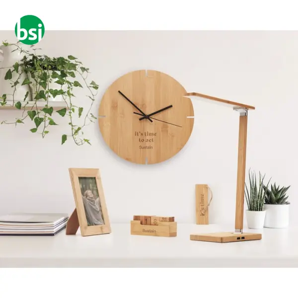 Round shape bamboo wall clock - ESFERE -  2