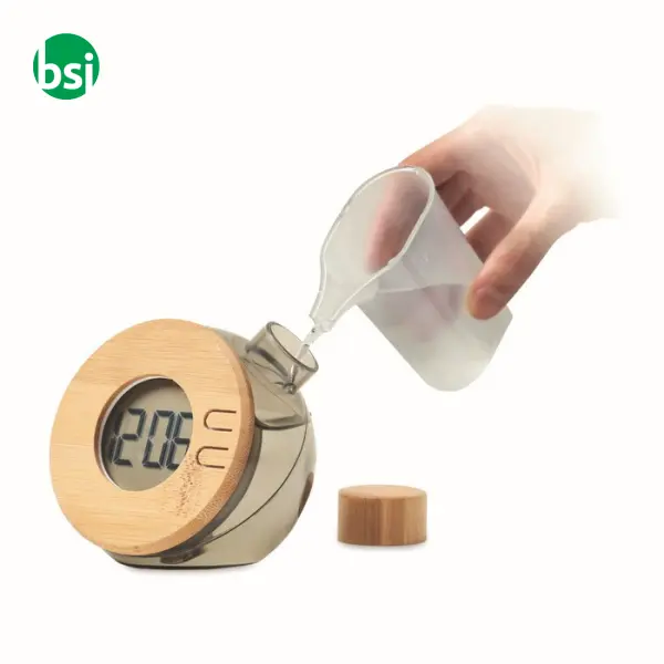 Water powered bamboo LCD clock - DROPPY LUX -  11
