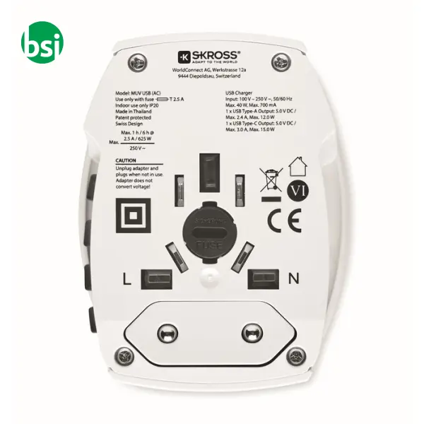 Skross MUV USB A/C adapter - MUV USB A/C -  16