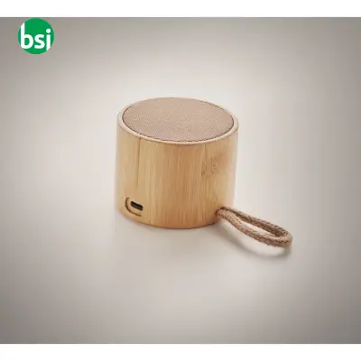 Round bamboo wireless speaker - 3W - COOL - Immagine 5