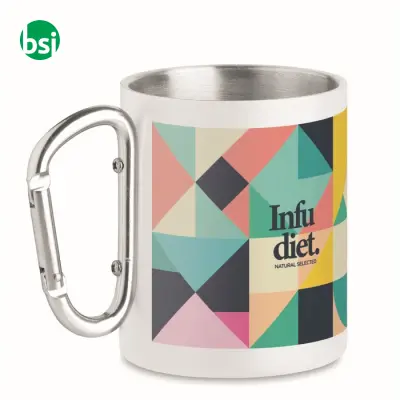 Metal mug and carabiner handle - 300 ml - AROM - Immagine 2